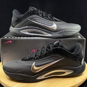 Nike A'One Black Smoke Grey Basketball FZ8605-002 Women Size 12.5/ Men Size 11